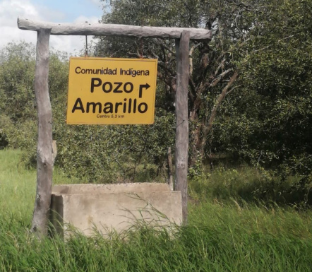 Entrada de la comunidad Pozo Amarillo